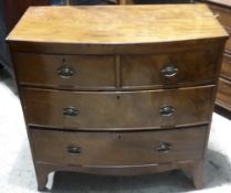 A George III mahogany bow front chest of drawers