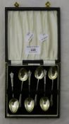 A cased set of silver teaspoons