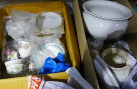 Two boxes of miscellaneous china