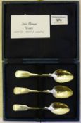 Five tea/coffee spoons by John Osment of Exeter, 1834 (3), 1836 (1) and 1839 (1),