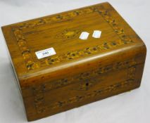 A Victorian inlaid walnut box