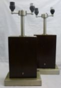 A pair of mid 20th century wooden lamps