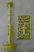 Two pieces of 19th century Chinese carved ivory