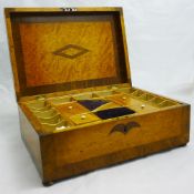 A Victorian maple sewing box