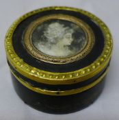 A 19th century unmarked gold mounted tortoiseshell box