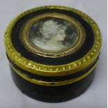 A 19th century unmarked gold mounted tortoiseshell box