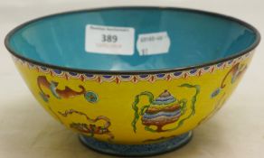 A Canton enamel bowl