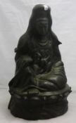 A large bronze Guanyin figure