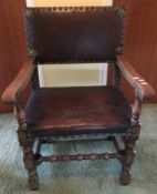 An oak framed Armada style chair