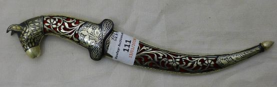 A silver inlaid dagger