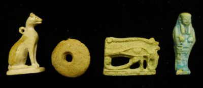 Two Egyptian faience amulets,