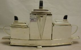 A silver plated Art Deco style tea set