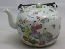 A Chinese porcelain tea pot