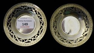 Three small 800 silver dishes