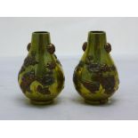 A pair of 19th century Japanese brass and copper vases