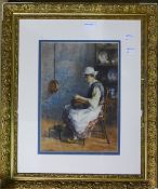 N E HAWARD, (Dutch School), Woman in an Interior,