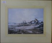 After JOHN SUTTON (born 1935) British, Boat Yard in Bawdsey, print,