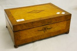 A Victorian maple sewing box