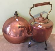 A copper kettle and a bed warmer