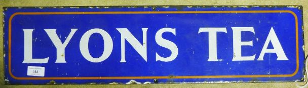 A Lyons Tea enamel sign