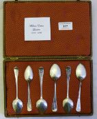 A set of six teaspoons made by William Eaton of London (1814-1834),