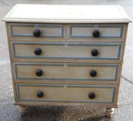 A Victorian painted pine chest of drawers