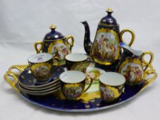 An Austrian porcelain tea set and tray