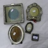 Five silver mounted photograph frames