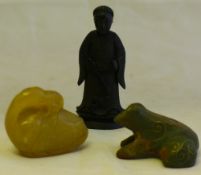 An unusual inlaid bronze toad,