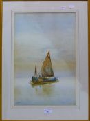 Venetian Barge, watercolour,