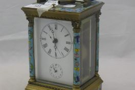 A cloisonne carriage clock