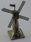 A Dutch silver model of a windmill