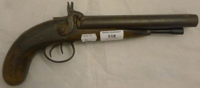 A 19th century double barrel pistol