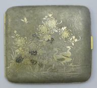 A Chinese unmarked white metal cigarette case