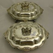 A pair of silver plated food warmers