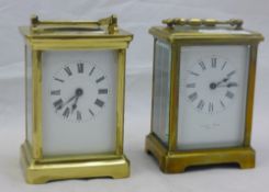 Two late 19th/early 20th century brass cased carriage clocks