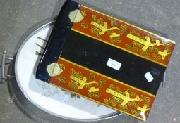 A lacquered Chinese photo album together with a tray