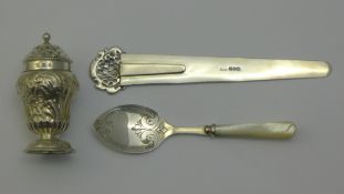 A Victorian silver pepper,