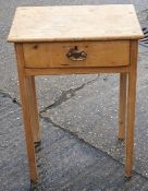 A 19th century pine single drawer side table
