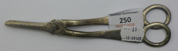 A pair of silver grape scissors