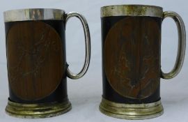 A pair of 19th century Japanese bamboo tankards