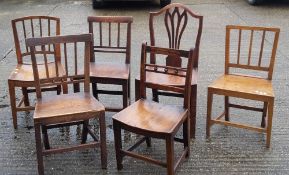 Six 19th century East Anglian solid seated chairs