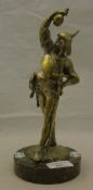 A late 19th/early 20th century silvered bronze knight