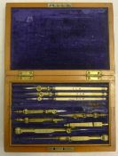 A Victorian cased drawing set