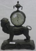A bronze lion barometer