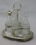 A Georgian silver cruet stand