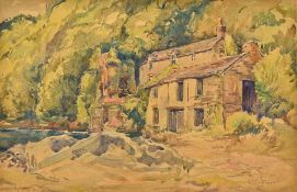 KEN CUTHBERT (born 1929) British (AR) Pont Pill, Polruan, Cornwall Watercolour Signed,