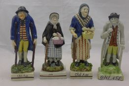 Four 18th century Staffordshire figures,