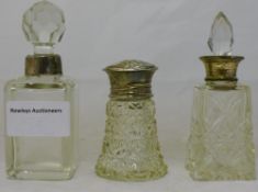 Three silver mounted scent bottles