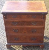 A small 18th century style walnut bachelors chest